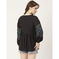 thumbnail image 2 of Moomaya V-Neck Tops For Womens, Viscose Rayon Printed Summer Casual Top Tunic, 2 of 8
