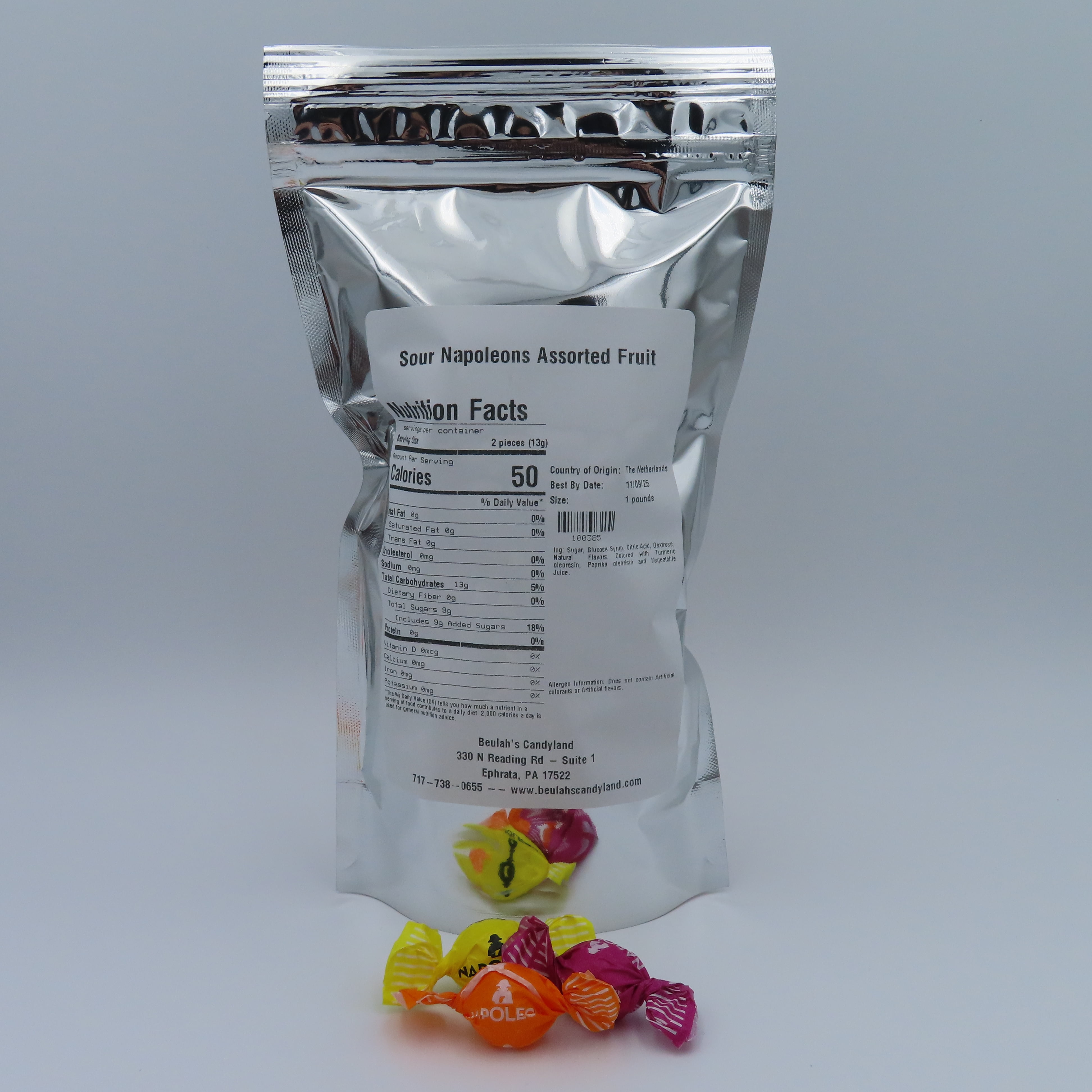Sour Napoleons Assorted Fruit 1 pound sour bon bon hard candy