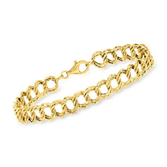 Ross-Simons 14kt Yellow Gold Double-Oval Link Bracelet, Women's, Adult