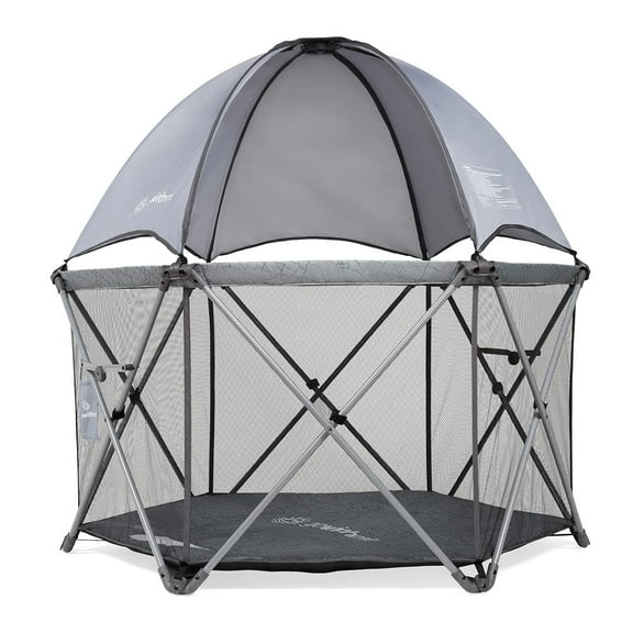 Go With Me Eclipse Deluxe Portable Playard with Canopy - Elephant Grey (Unisex)