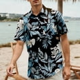 thumbnail image 2 of Hawaiian Shirt for Men Short Sleeve Button Down Coconut Palm Print Aloha Shirts Summer Beach Floral Shirts, 2 of 5