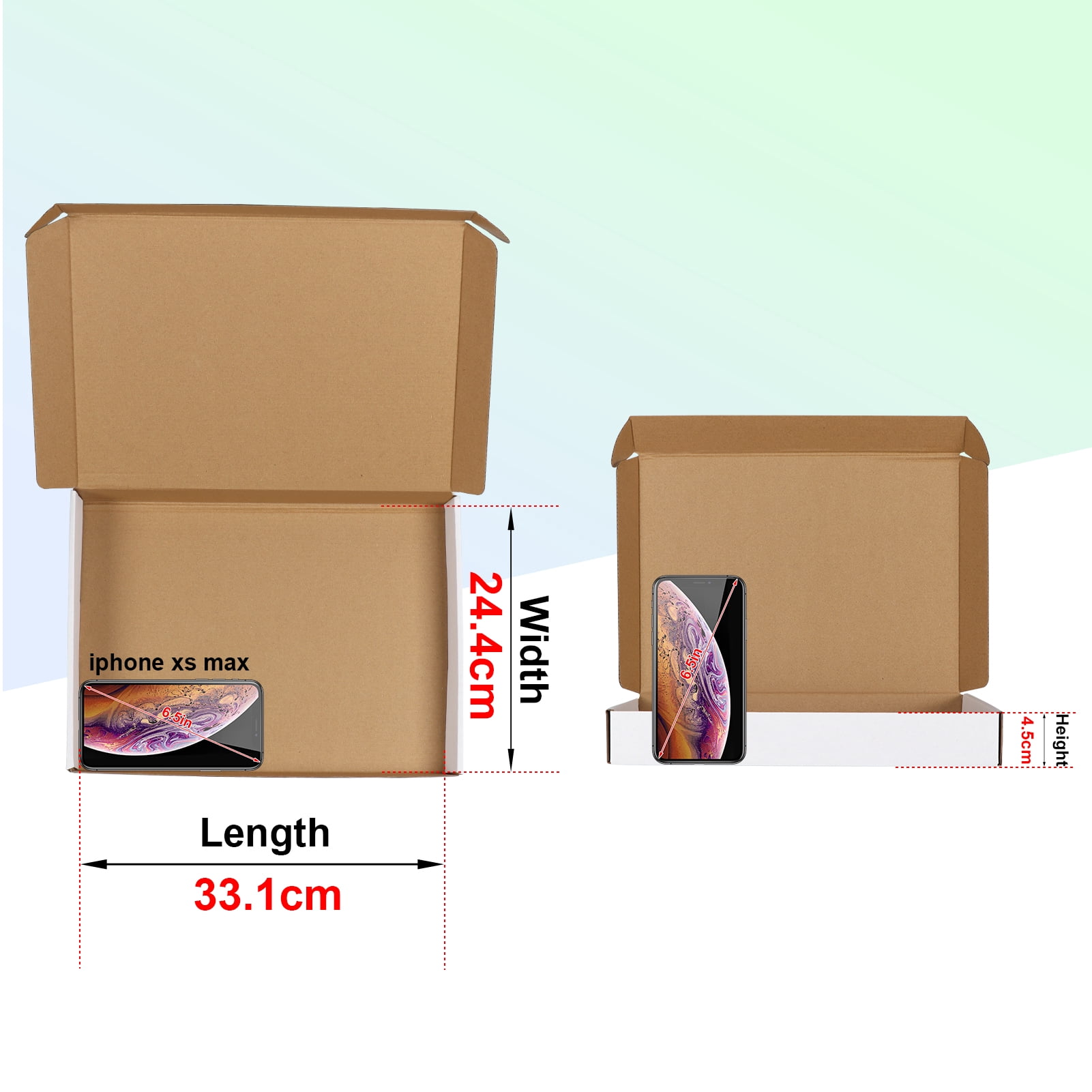 13x10x2 Shipping Boxes Set of 25, White Corrugated Cardboard Box for Small Business