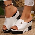 thumbnail image 2 of Dakaela Leather Wedge Sandals for Women Orthopedic Wedge Platform Slip on Slides 2026 Arch Support Summer Dressy Walking Shoes Size 6-10, 2 of 9