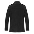thumbnail image 4 of ZCFZJW Men's Casual Varsity Sherpa Fleece Lined Warm Jacket Vintage Lightweight Winter Suede Bomber Jackets Classic Fit Long Sleeve Button Down Outwear Coat with Multi-Pockets Black M, 4 of 5