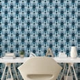 thumbnail image 2 of Ambesonne Ethnic Peel & Stick Wallpaper for Home, Oriental Rhombus Motifs Art, 13"x72", Seafoam Purpleblue, 2 of 5