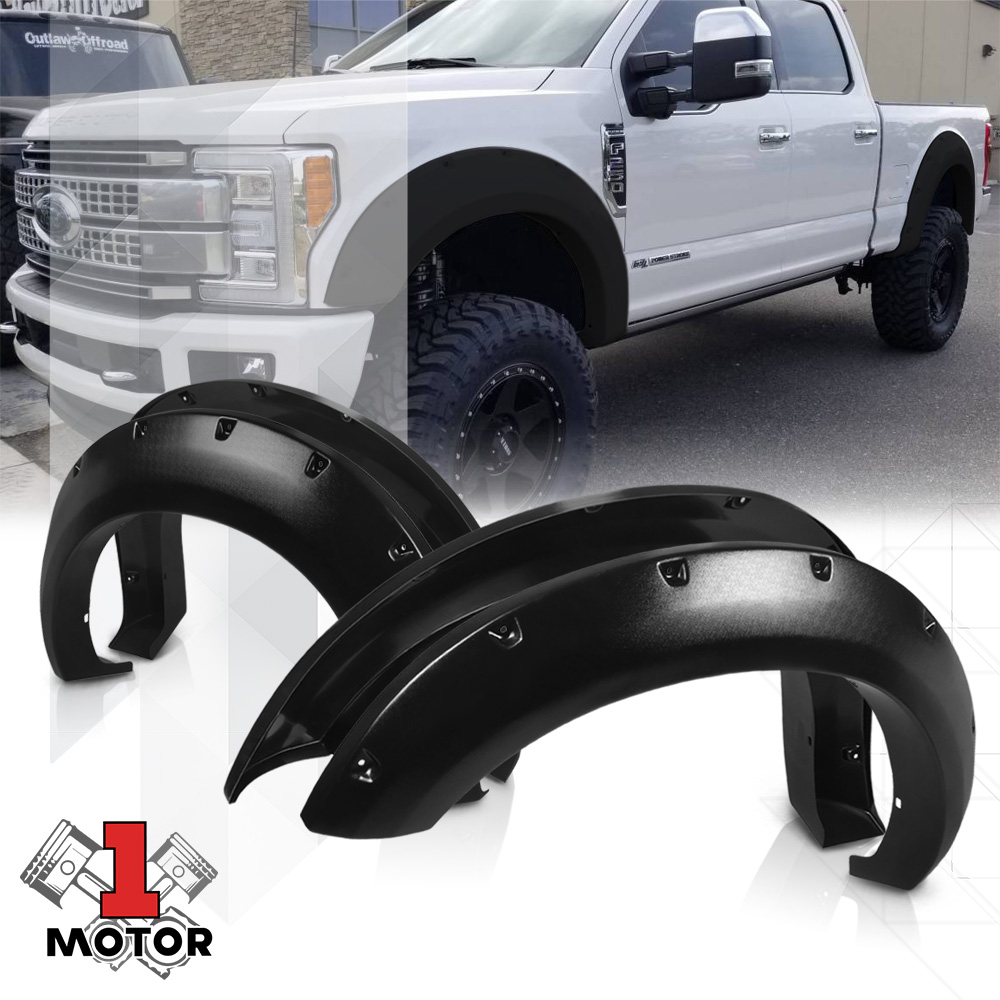 For Ford 20112016 F250 Pocket Style Black Rough Fender Flares Wheel