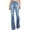 Light blue, variant on IROINNID Curvy Pants For Women Elastic Waist High Waist Pocket Wide Leg Flared Button Trousers Solid Color Jean