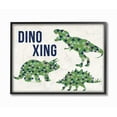 thumbnail image 2 of The Kids Room by Stupell Dino Crossing Blue Green Dinosaur Kids Word Design Framed Wall Art by Daphne Polselli, 2 of 5
