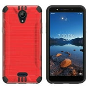 Kaleidio Case For Wiko Ride 2 [Combat Armor] Brushed Metallic Impact [Shockproof] Protector Hybrid Cover [Red/Black]