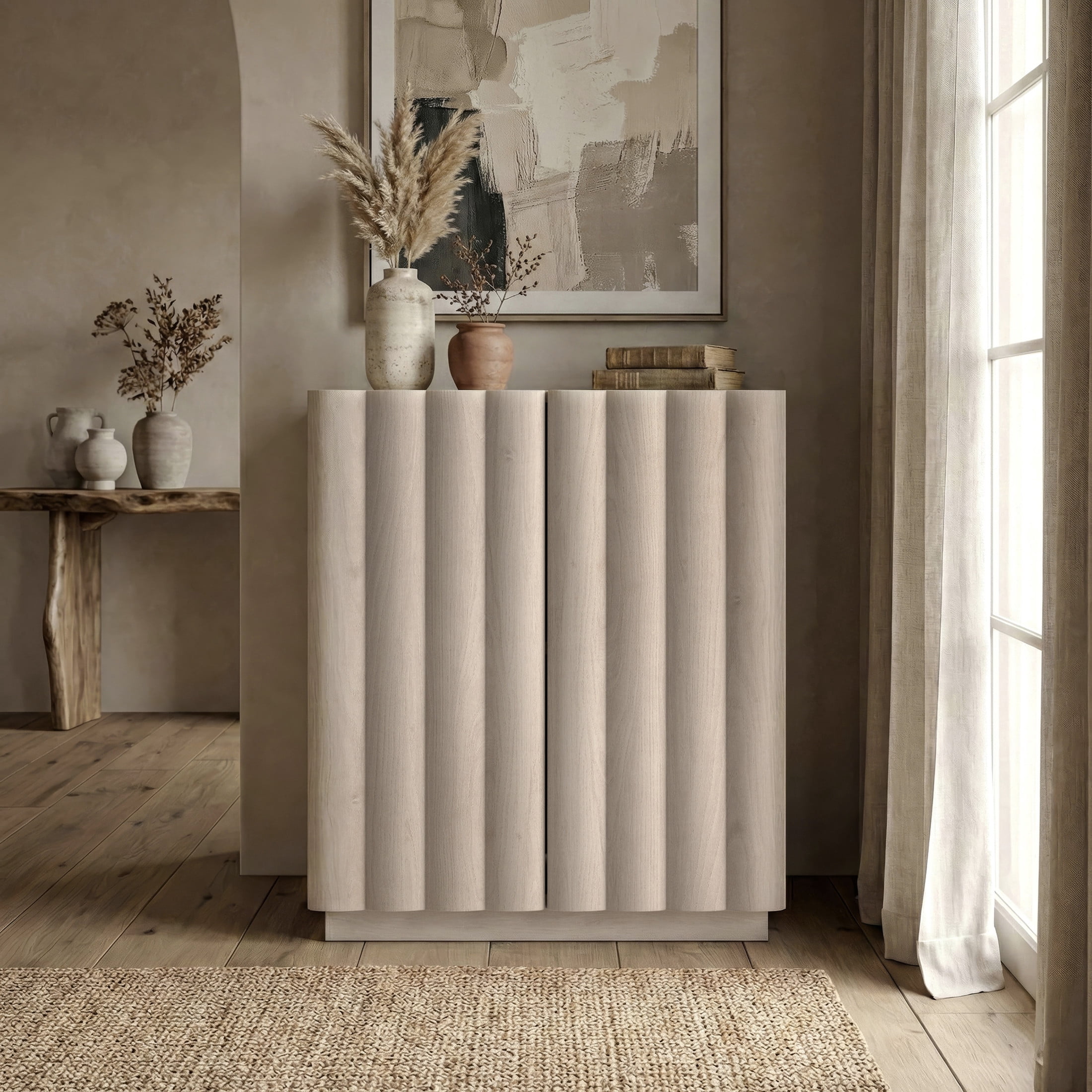 Evelyn&Zoe Modern/Contemporary 28" Wide Alder White Accent Cabinet