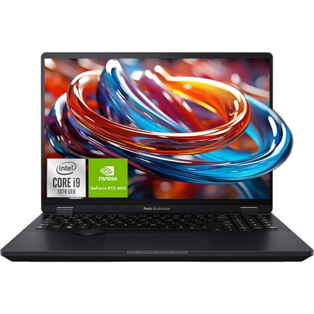 ASUS ProArt Studiobook Laptop, Intel 13th Gen Core i9-13980HX, 16" OLED Touch Display, 32 GB DDR5 RAM, 1 TB NVMe SSD, NVIDIA GeForce RTX 4070, Backlit Keyboard, Windows 11 Home, Black
