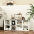 thumbnail image 2 of Giantex 8-Cubby Shoe Storage Bench, Entryway Shoe Rack Organizer, Multifunctional Bed End Bench, White, 2 of 9