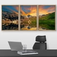 thumbnail image 2 of wall26 Framed Canvas Print Wall Art Set Vibrant Mountain Range Sunset Lake Nature Wilderness Photography Realism Rustic Landscape Colorful Cool for Living Room, Bedroom, Office - 16"x24"x3, 2 of 5