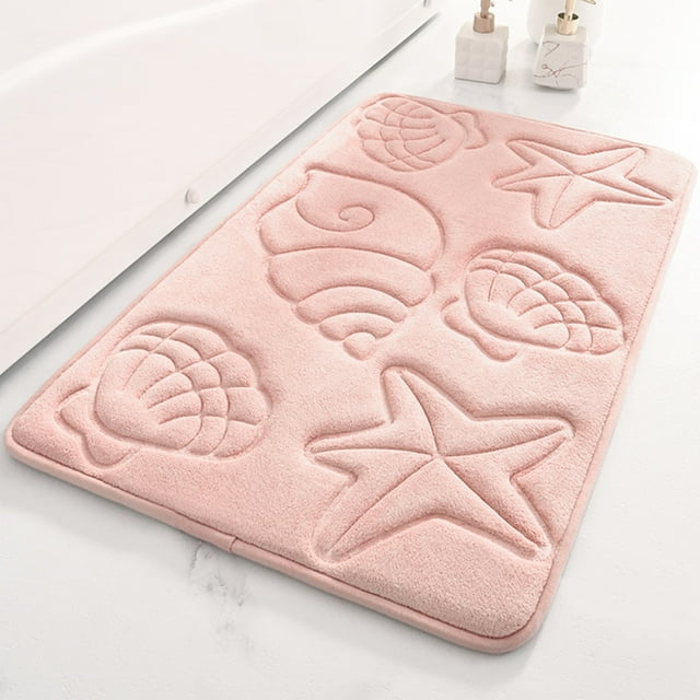 Blateno Bathroom Water-Absorbent Door Mat Quick-Dry Entry Mat For Shower Room Solid Color Non-Slip Rug For Toilet Entrance