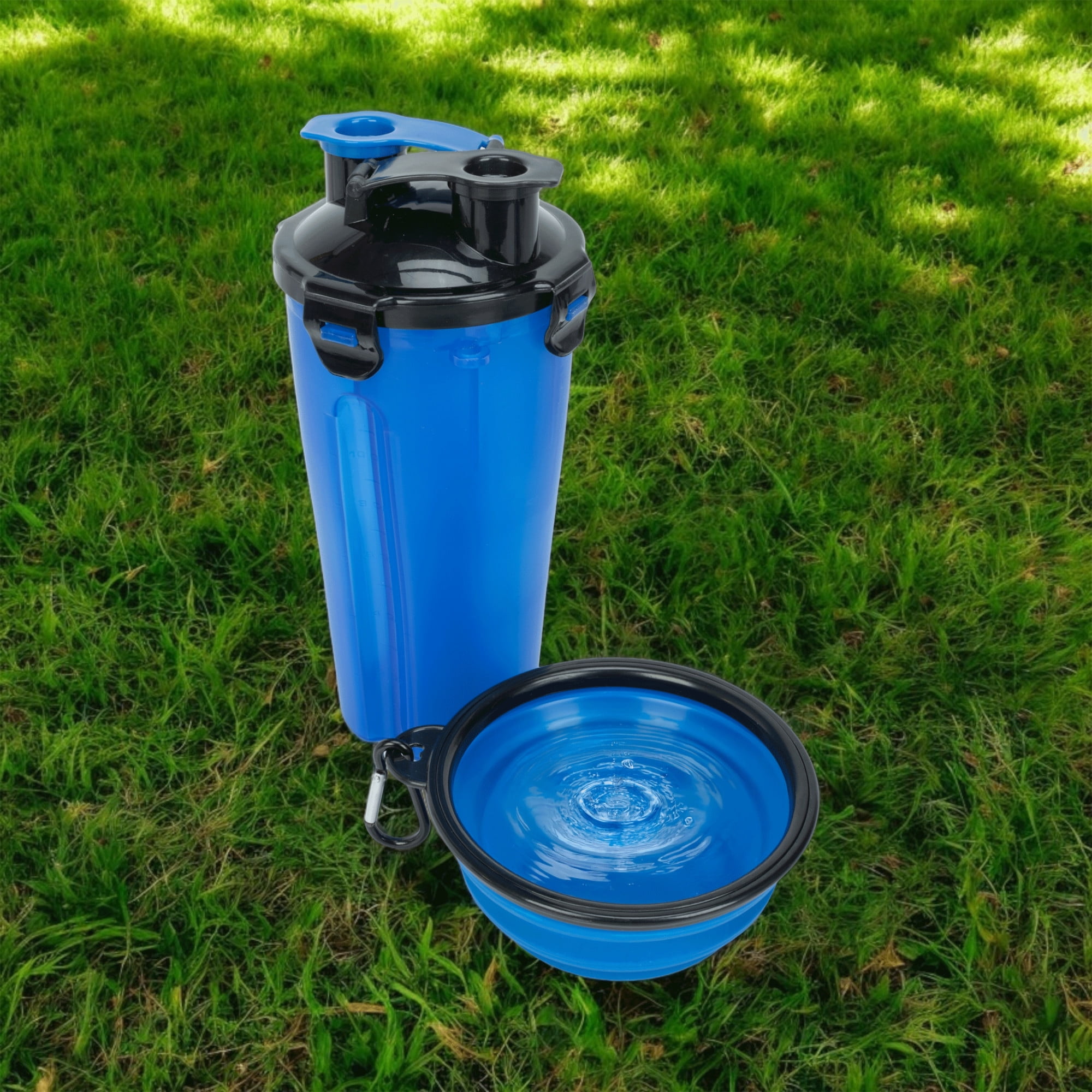 Perfect Solutions Duo Pet Travel Feeder With Collapsible Bowl And Adjustable Crossbody Strap
