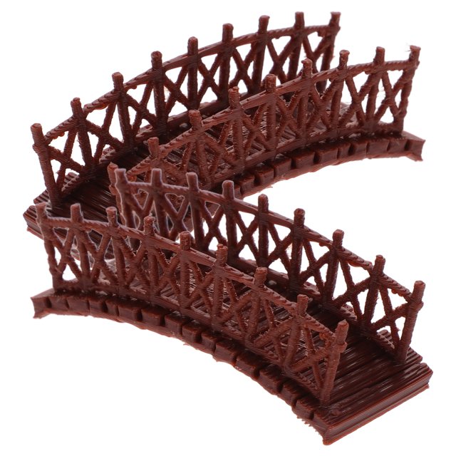 RUNROTOO 2Pcs Miniature Plastic Bridge Model Arch Bridge Brown for Garden Accessories in Fairy Garden Decoration