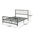thumbnail image 3 of FOKELYI King Size Metal Bed Frame with Headboard Classic Metal Bed Frame with Bed Storage/No Box Spring Black, 3 of 5