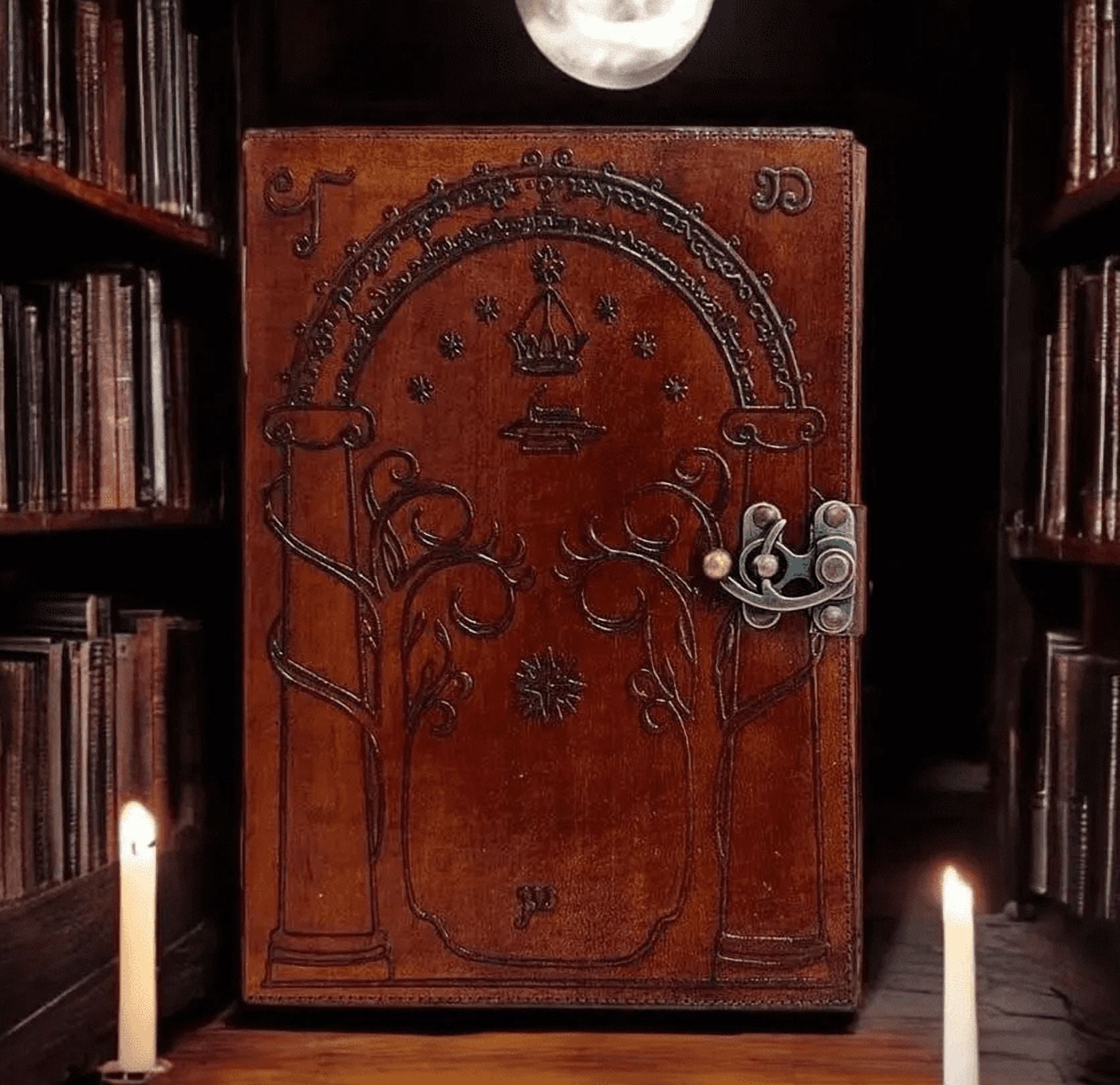 Doors of Durin Tolkien Lord of the Ring Embossed Leather Journal , Book Hobbit Jrr tolkien books lord of the ring Book of Shadows Notebook Grimoire  Merchandise Bookends Gift