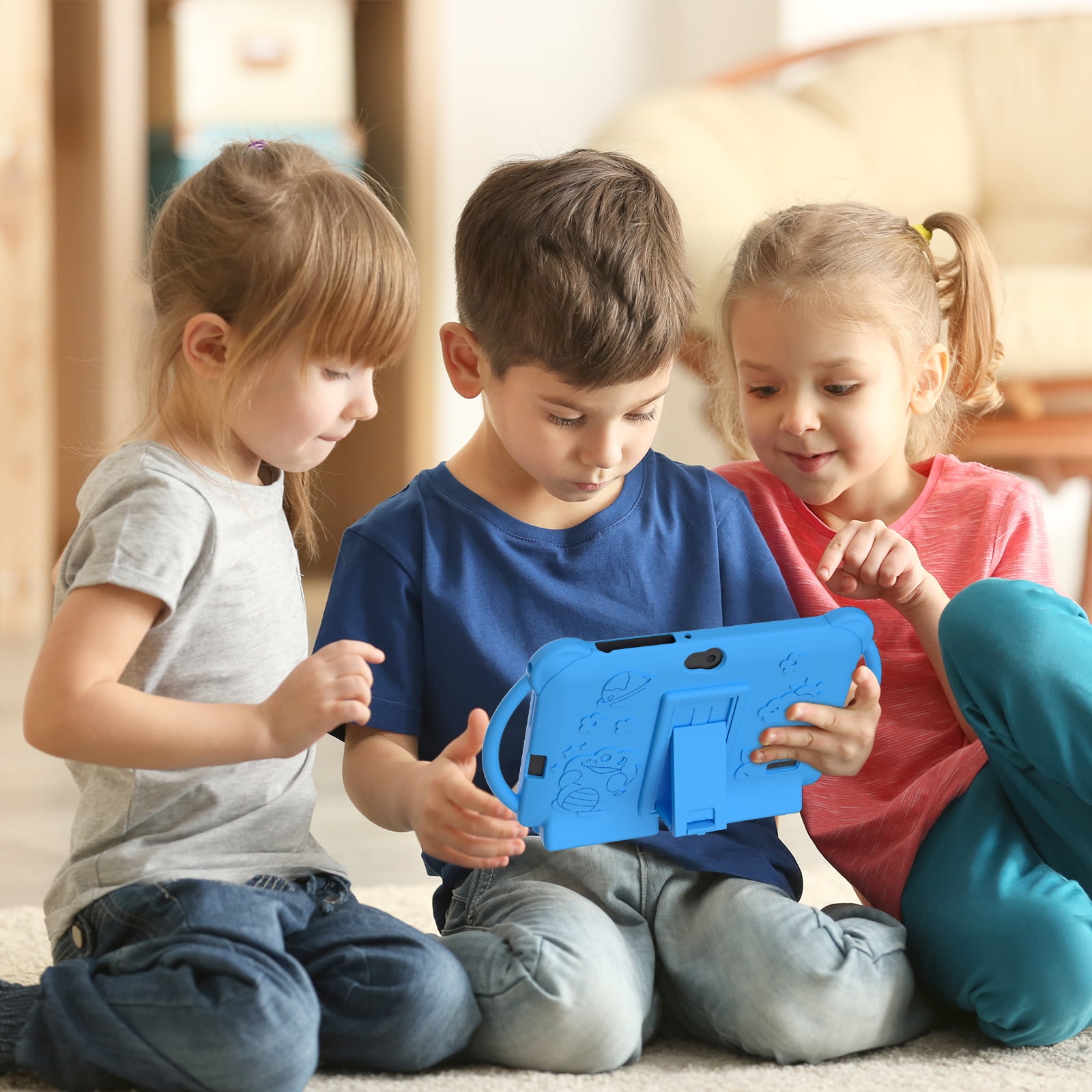 Kids Tablet 7 inch Android 12 Tablet for Kids, 4GB RAM 32GB ROM Quad Core Toddler Tablet with Shockproof Case, Parental Control, WiFi, Bluetooth, 3000mAh Battery, Dual Camera, Educational, Games