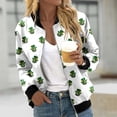 thumbnail image 2 of Womens Coats Plus Size Saint Patrick'S Day Lightweight Printed Long Sleeve Outwear,White,S, 2 of 5
