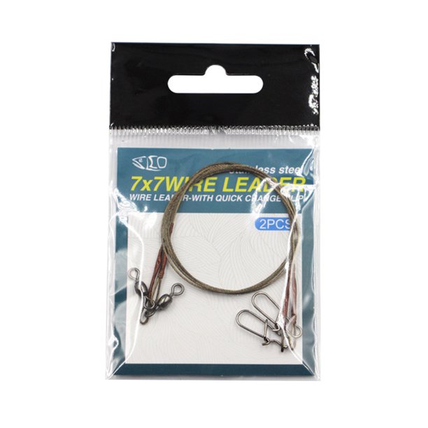 Ndcxsfigh Señuelo acero 2 uds. correa pesca líder alambre antimordida con (SGWL-4030)