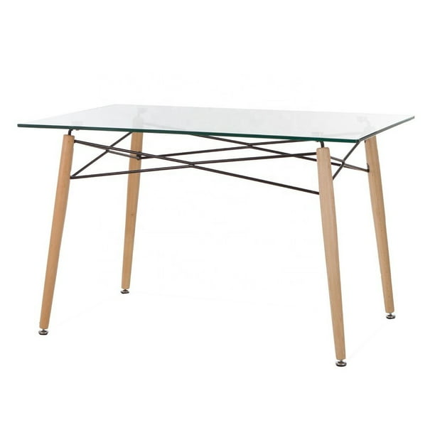 Mesa Comedor Eames Mundo In Rectangular de Cristal Mundo In Eames