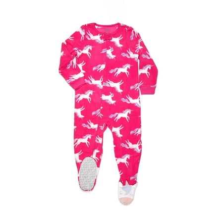 Carter's Toddler Girl's Unicorn Print Pink Fleece Footed Pajama Sleeper, Size 2T