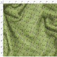 thumbnail image 4 of Soimoi Green polyester Crepe Fabric Floral Love Text Print Fabric by the Yard 52 Inch Wide, 4 of 5