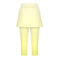 thumbnail image 4 of KHONTS Women's Tennis Skirt Leggings High Waist Tummy Control Athletic Yoga Capri Golf Pants Workout Clothing Yellow XL, 4 of 7