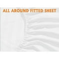 thumbnail image 2 of CCNY 100% Egyptian Cotton 400 TC Sheet Set 4 Pc Sheet Set 1 Fitted Sheet, 1 Flat Sheet & 2 Pillowcases 15 Inch Deep Pocket (Olympic Queen-White Stripe), 2 of 5