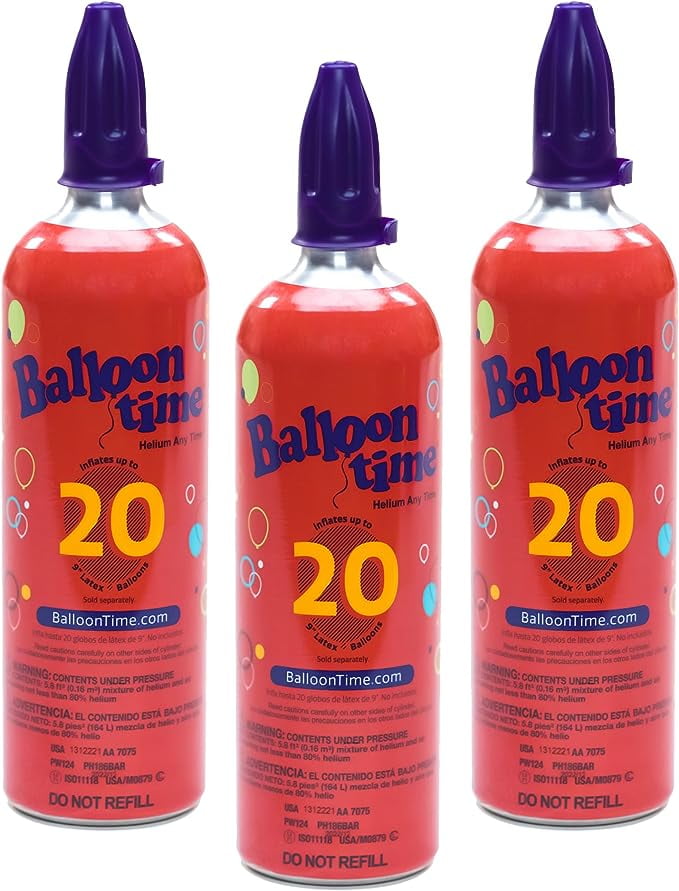 Balloon Time Mini Helium Tank, Small Portable Helium Tank for Balloons