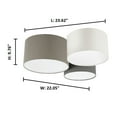 thumbnail image 2 of 203213A-Eglo Lighting-Ceiling Lights - 3-Light Ceiling Light - Taupe - White - And Grey Shades, 2 of 5