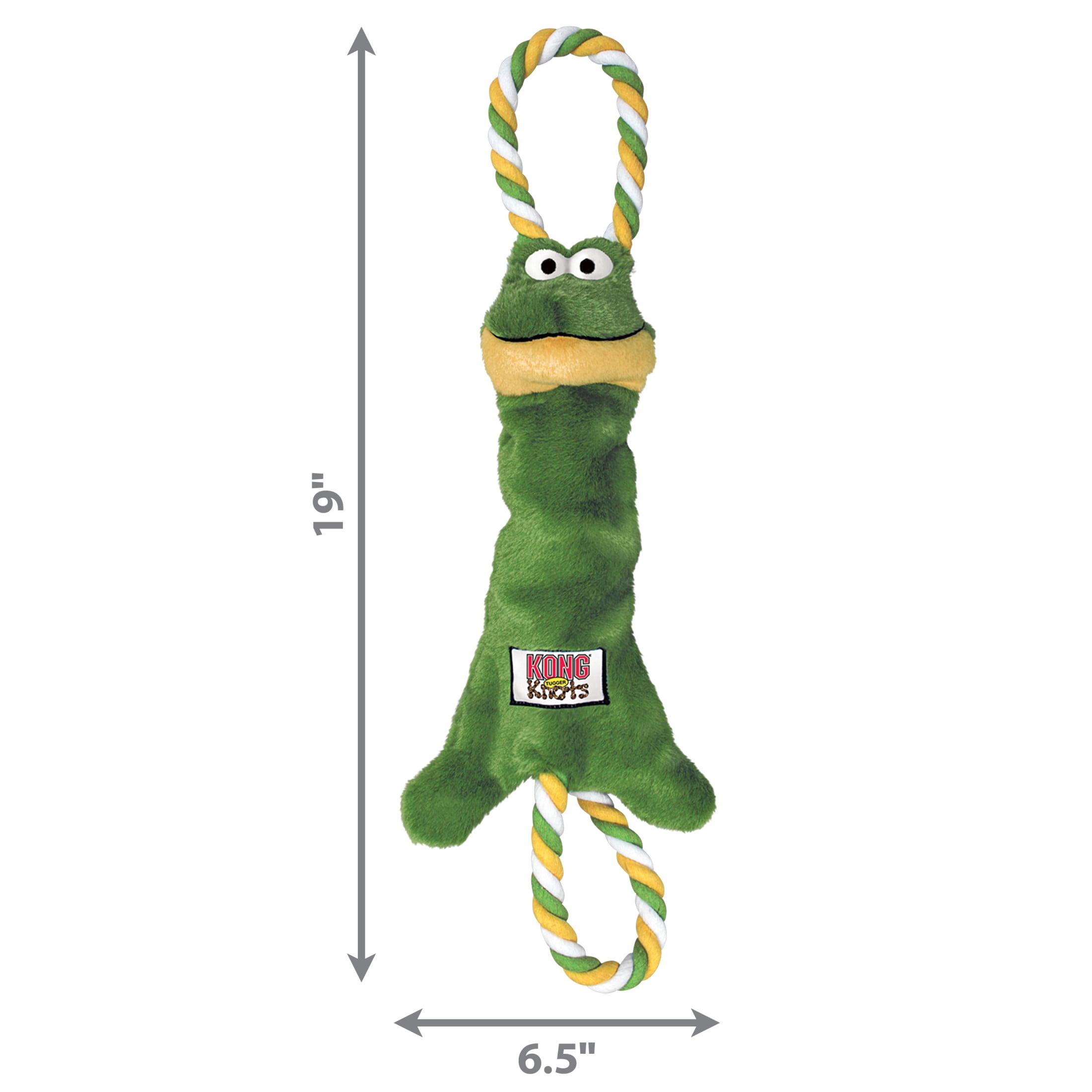 KONG® Tugger Knots Interactive Tug and Shake Dog Toy, Frog, Medium/Large