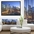 thumbnail image 2 of Design Art La Rivière De Chicago Avec Des Ponts Au Coucher Du Soleil  Sur Toile Encadrée, 2 of 5