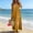 Yellow, variant on YODETEY Women's Beach Maxi Dress V-Neck Short Sleeve Smocked Waist Dress, High Waist Summer Boho Chic Long Dress ,Women's & Women's Plus Khaki,Size S-2XL