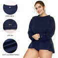 thumbnail image 3 of Sociala Women's Solid Long Sleeve Plus Rashguard UPF 50+ Surfing Swim Shirt Top, 3 of 6