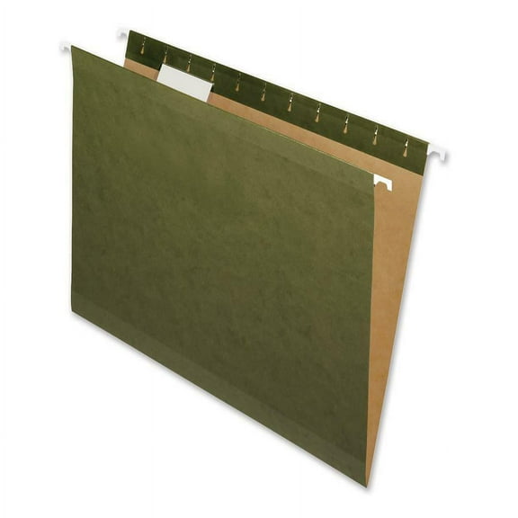 Nature Saver 1/5 Tab Cut Letter Recycled Hanging Folder - 8 1/2" x 11" - Poly - Standard Green - 100% Recycled - 25 / Box | Bundle of 5 Boxes