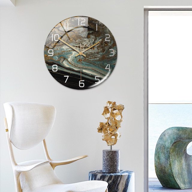 Reloj de pared de acrílico de 12 ", sin tictac, para sala de , pasillo, , , movimiento arrido, decoración decorativa B BLESIY Reloj de pared colgante