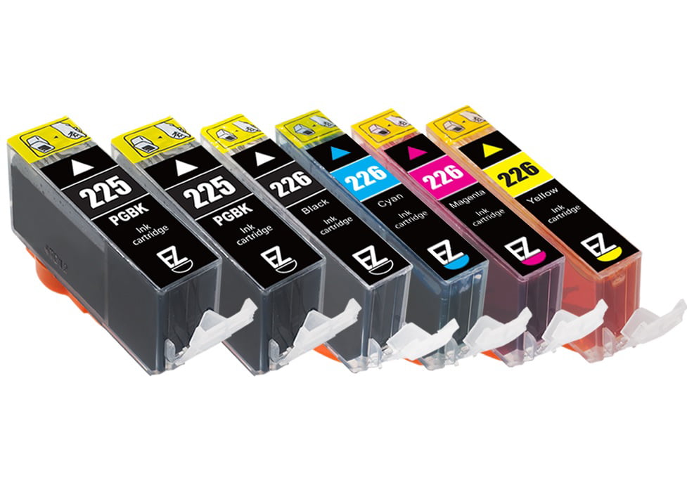 E-Z Compatible Ink for Canon PGI225 CLI226 (2 Black, 1 Cyan, 1 Magenta, 1 Yellow, 1 Black) 6 PK for PIXMA MG5120 MG5150 MG5220 MG5320 MG5350 MG6120 MG6220 MG6250