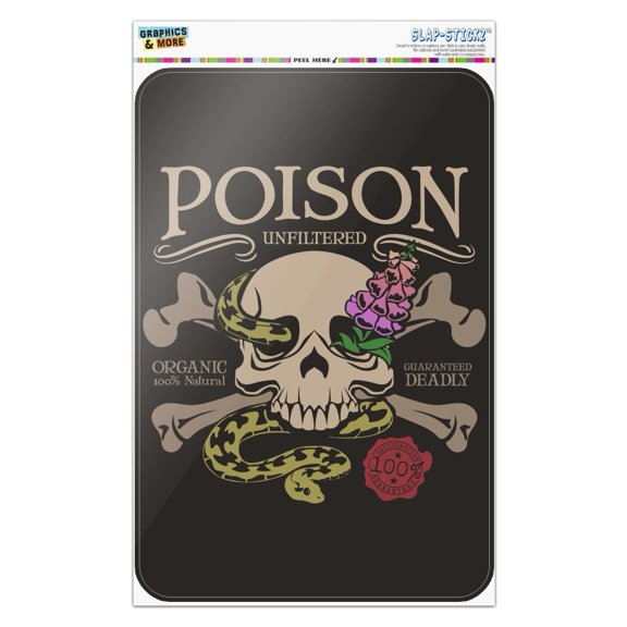 Poison Skull and Crossbones with Snake Foxglove Home Business Office Sign