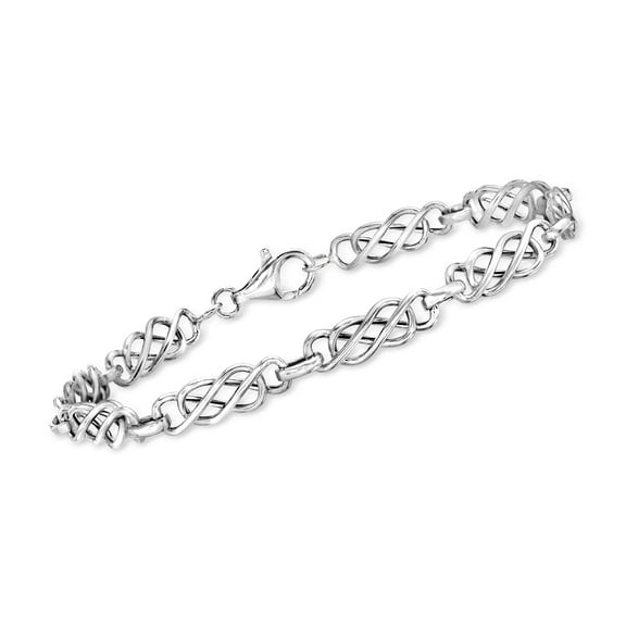 Ross-Simons 14kt White Gold Double-Infinity Link Bracelet, Women's, Adult