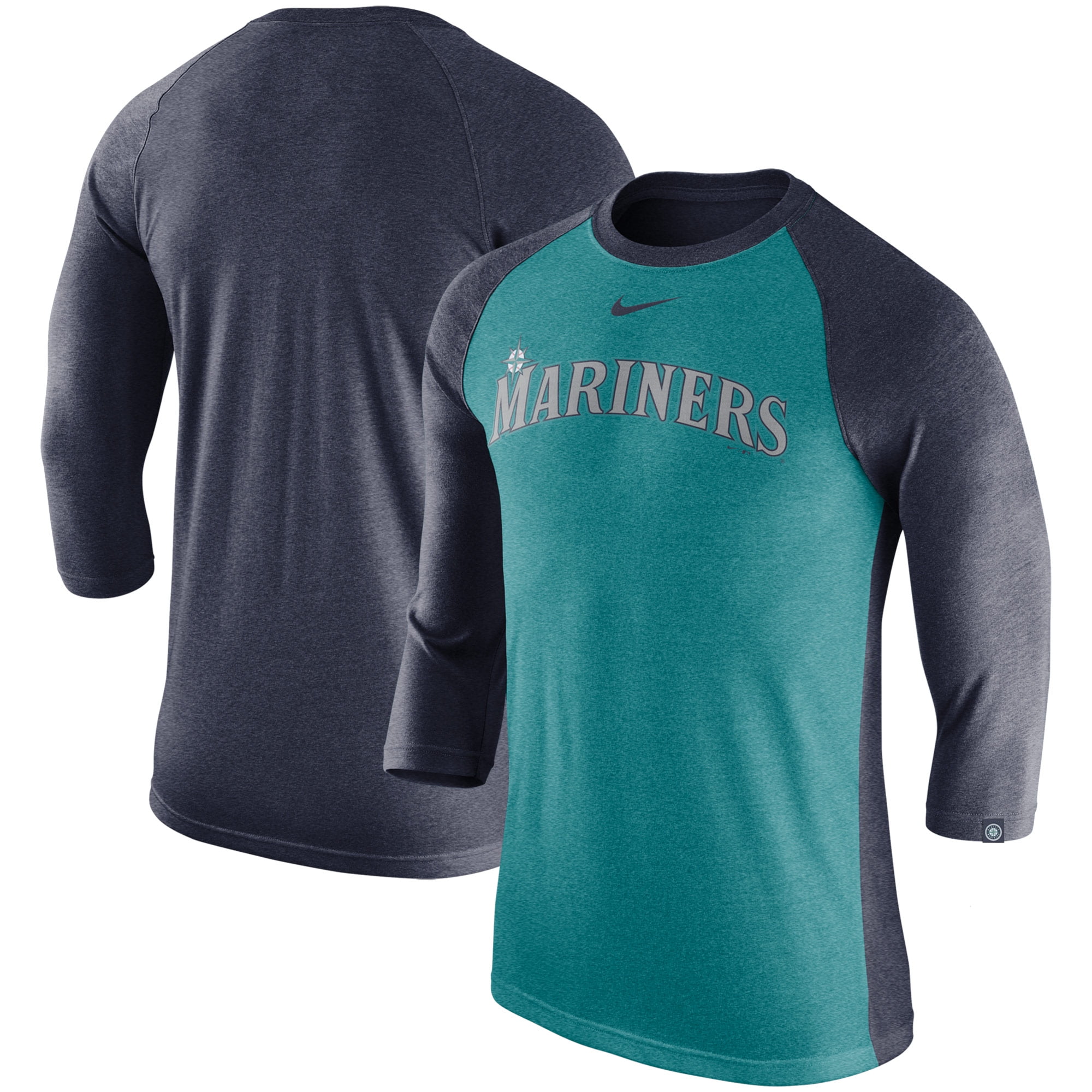 Seattle Mariners Nike 3/4-Sleeve Raglan T-Shirt - Teal - Walmart.com ...