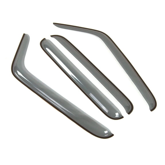 Tuningpros LWD2-277 Outside Mount Window Visor Deflector Rain Guard Light Grey 4 Pcs Set For 2007-2016 Jeep Wrangler