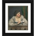 thumbnail image 1 of Eugen von Blaas 15x18 Black Ornate Wood Framed Double Matted Museum Art Print Titled - The Love Letter, 1 of 5