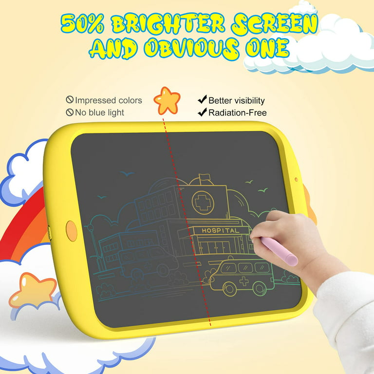 Lollanda 10.1 inch Etch A Sketch For Adults Colorful Drawing Board Writing  Doodle Pad Sketch Pad For Kids 9-12 Yellow