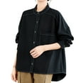 thumbnail image 2 of Craaazy Button Down Shirts For Women Twill Solid Color Long Sleeved Shirt Gifts For Women, 2 of 7