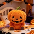 thumbnail image 3 of Halloween Pumpkin Plush Doll Soft Jack O Lantern Stuffed Figure, Cute Fluffy Toy Tabletop Holiday Decor Gift, 3 of 8