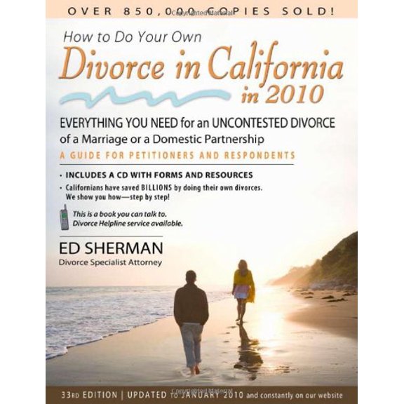 Pre-Owned How to Do Your Own Divorce in California in 2010: Everything You Need for an Uncontested Divorce of a Marriage or a Domestic Partnership, 9780944508725, 0944508723, Paperback, Thirty-third