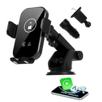 Wireless Carplay Adapter Android Auto Dongle & 15W Car Charger & Car Air Vent Dashboard Phone Holder Mount,1x Car Charger 1x Accessory Set,Black