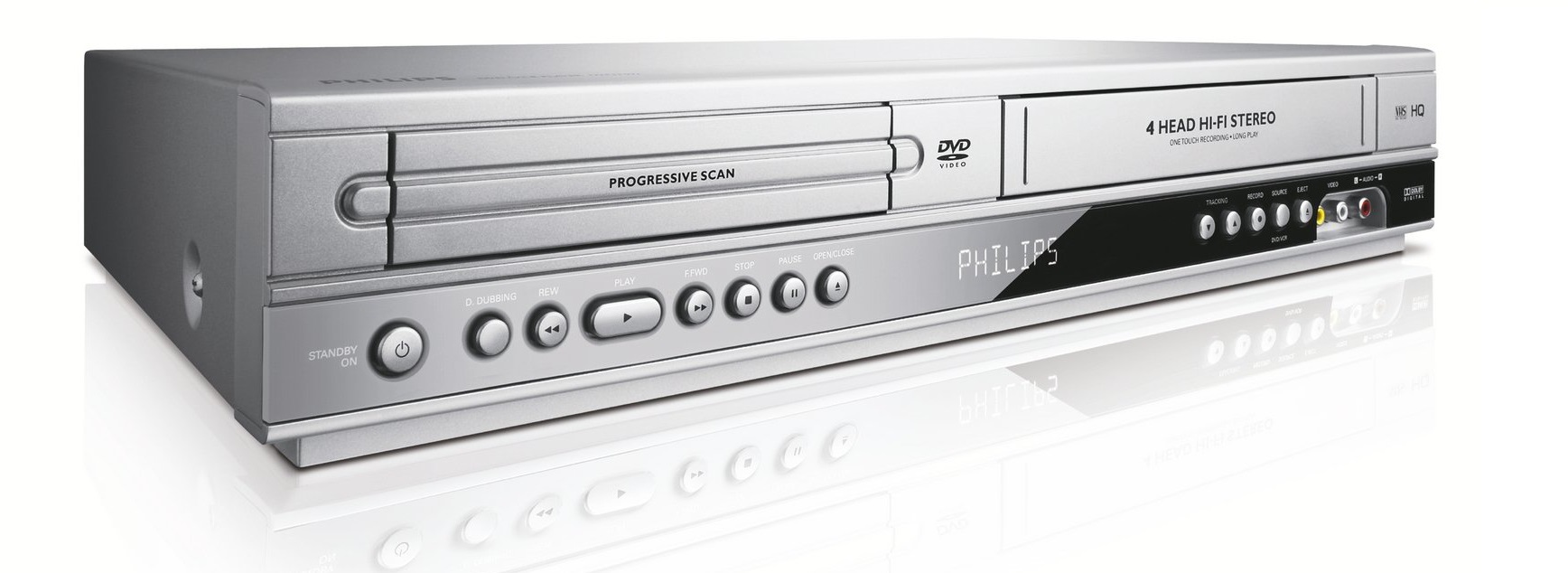 Used Philips DVP3340V DVD/VCR 4 Head Player Combo with Remote, Manual, A/V Cables and HDMI Converter - image 2 of 4